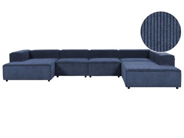 Modulaire hoekbank 5-zits ARDAL Corduroy Donkerblauw linkszijdig