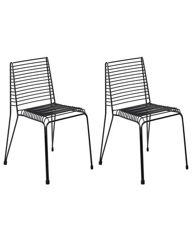 Lot de 2 chaises de jardin CHIEVE Métal Noir