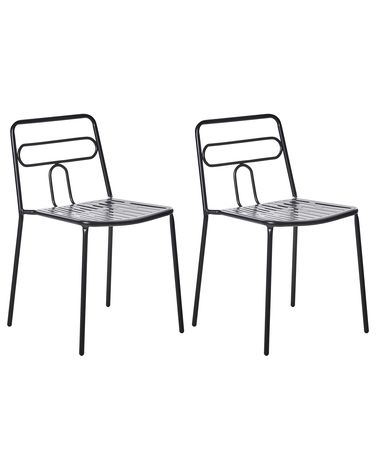Lot de 2 chaises de jardin AGEROLA Métal Noir