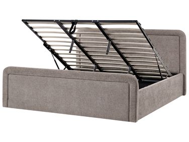 Lit ottoman Tissu VIVIERS 180 x 200 cm Taupe