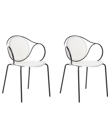 Lot de 2 chaises de jardin IKARIA Métal Blanc cassé