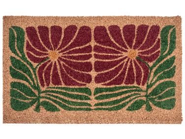 Paillasson TANALIAN Multicolore 45 x 75 cm Fleur Fibre de coco