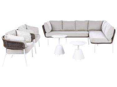 Tuin bankenset 7-zits ROBELLA met tafels Beige