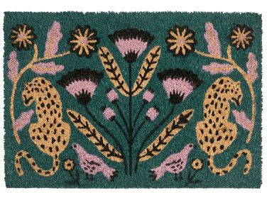 Paillasson NAKNEK Multicolore 40 x 60 cm Chat Oiseau Fleur Fibre de coco