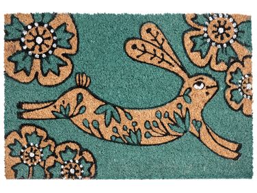 Paillasson CLARK Bleu paon 50 x 80 cm Lapin Fibre de coco
