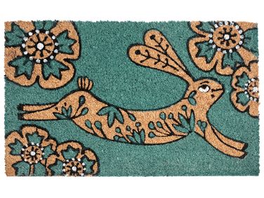Paillasson CLARK Bleu paon 45 x 75 cm Lapin Fibre de coco