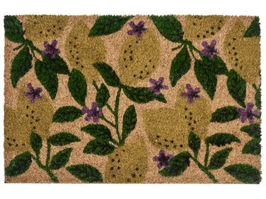 Paillasson TAZLINA Multicolore 50 x 80 cm Citron Fibre de coco