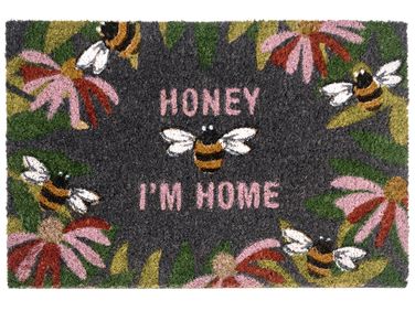 Paillasson INIGOK Multicolore 40 x 60 cm Abeille Texte Fibre de coco