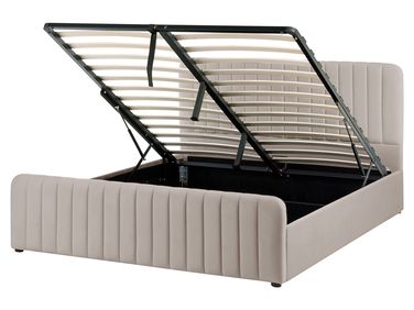 Lit ottoman LUNAN 160 x 200 cm Taupe