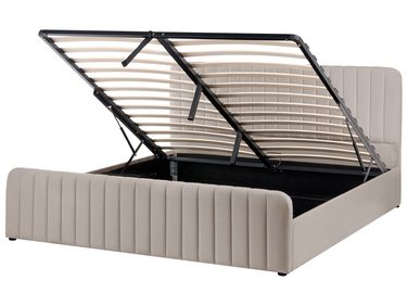 Lit ottoman LUNAN 180 x 200 cm Taupe