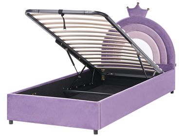 Lit ottoman enfant Couronne Velours GRISETOT 90 x 200 cm Violet
