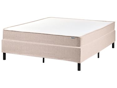 Lit boxspring sans tête de lit Tissu COUNTESS 140 x 200 cm Beige