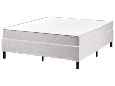 Lit boxspring sans tête de lit Tissu COUNTESS 140 x 200 cm Gris clair