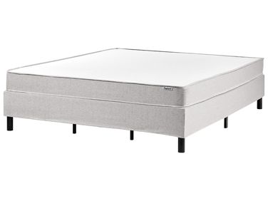 Lit boxspring sans tête de lit Tissu COUNTESS 180 x 200 cm Gris clair