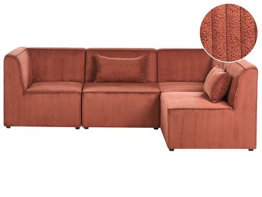 Modulaire hoekbank 4-zits LEMVIG Corduroy Goudbruin linkszijdig