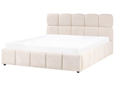 Lit ottoman Tissu NOYON 160 x 200 cm Beige clair