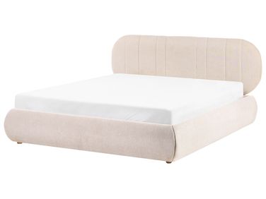 Lit ottoman Tissu CAMPAN 160 x 200 cm Beige clair