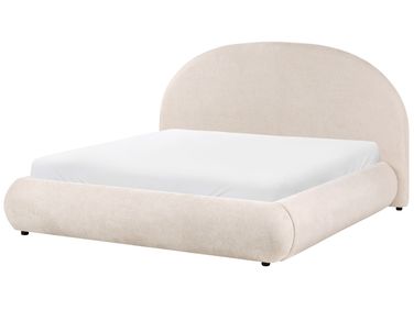 Lit ottoman Tissu GRASSE 160 x 200 cm Beige clair