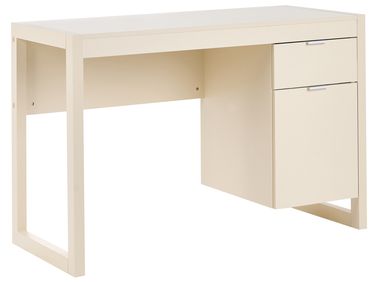 Home Office Desk JOHNSON Light Beige 112 cm 50 cm