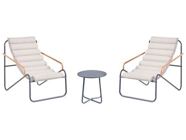 Ensemble de salon de jardin avec table 2 places PASTO Métal Gris foncé