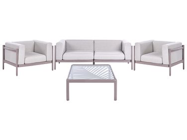 Garden Lounge Set with Table 4 Seater FERRETTI Taupe