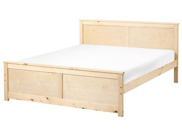 Lit avec sommier Bois de pin DAUPHIN 140 x 200 cm Marron clair