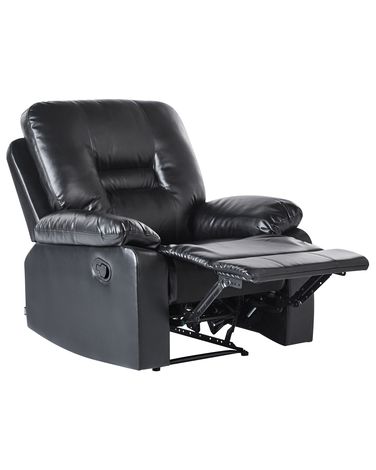 Recliner Chair BERGEN with Footrest Faux Leather Black