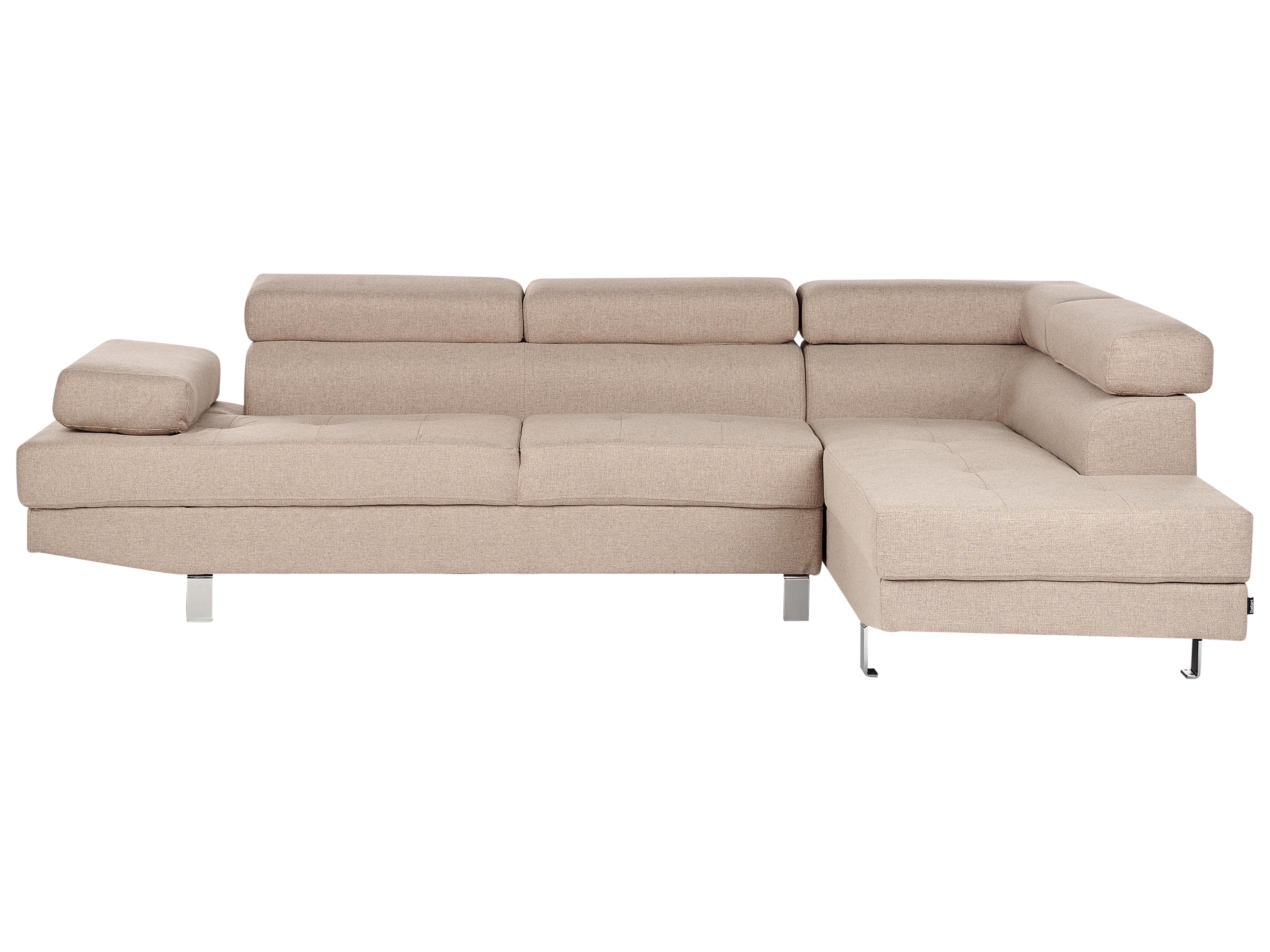 Hoekbank 5-zits NORREA Stof Beige linkszijdig