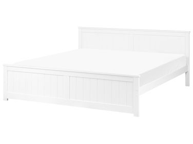 Lit avec sommier Bois de pin SABRAN 180 x 200 cm Blanc