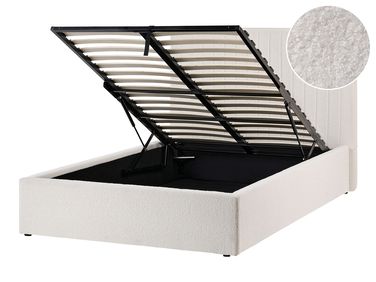 Lit ottoman Bouclé VION 120 x 200 cm Blanc cassé