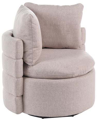 Fauteuil pivotant RANDERS avec rangement Tissu Beige