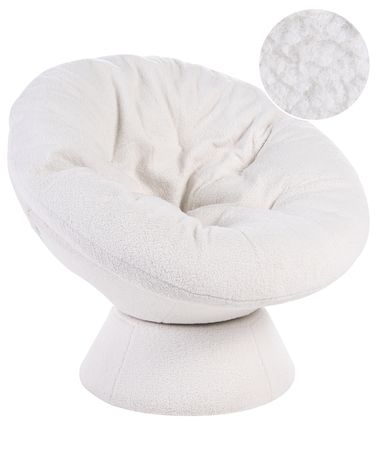 Fauteuil pivotant RINGSTED Bouclé Blanc cassé