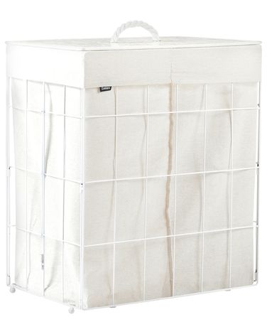 Panier à linge Avec couvercle APOTERI Métal Blanc 100 L