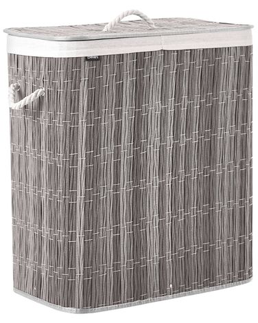 Laundry Basket with Lid ARRAIAS Fabric Grey 100 L