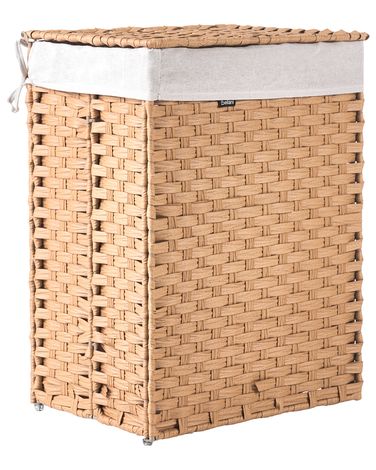 Panier à linge Avec couvercle MUCUBAJI Tissu Marron 83 L