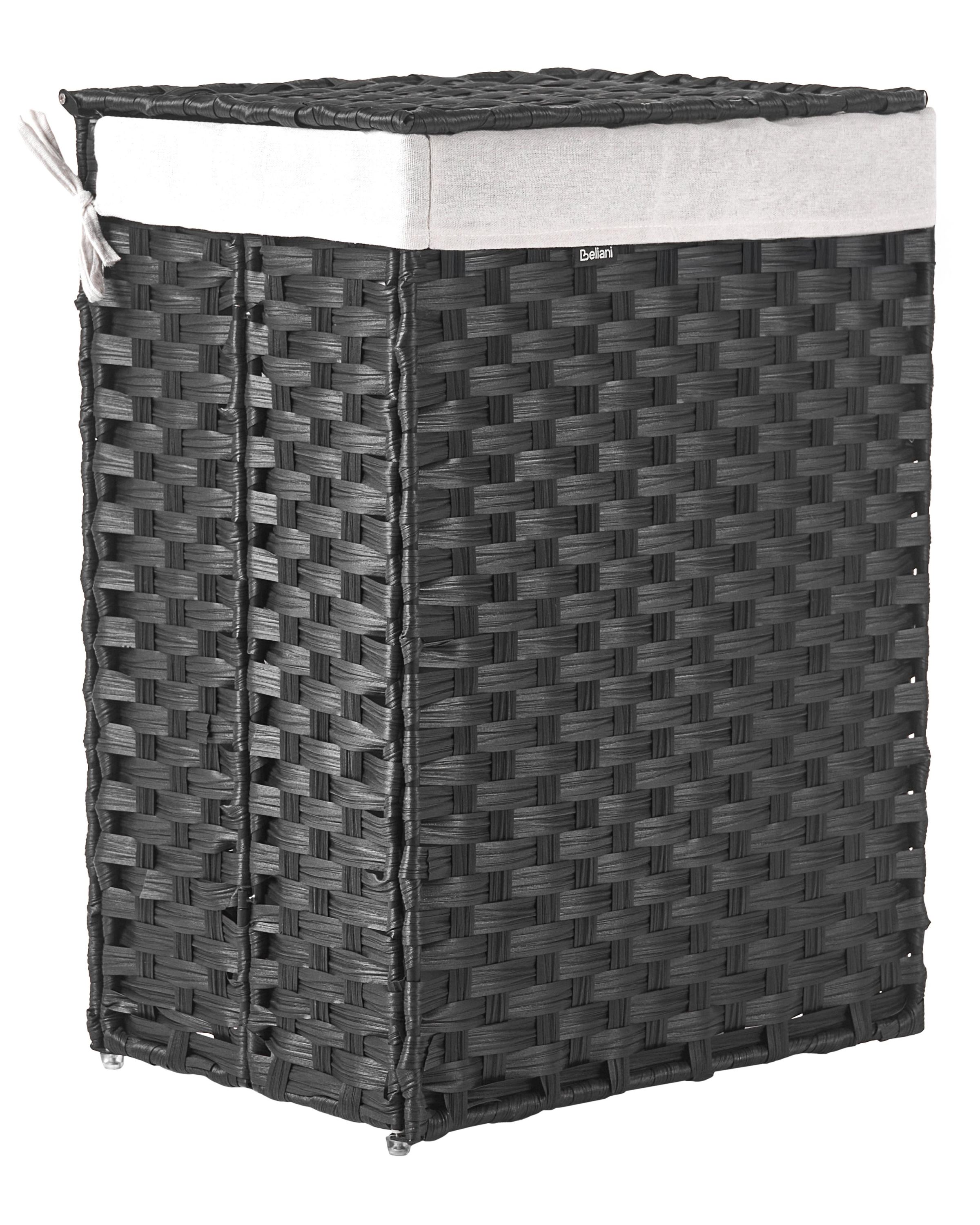 Panier à linge Avec couvercle MUCUBAJI Tissu Noir 83 L