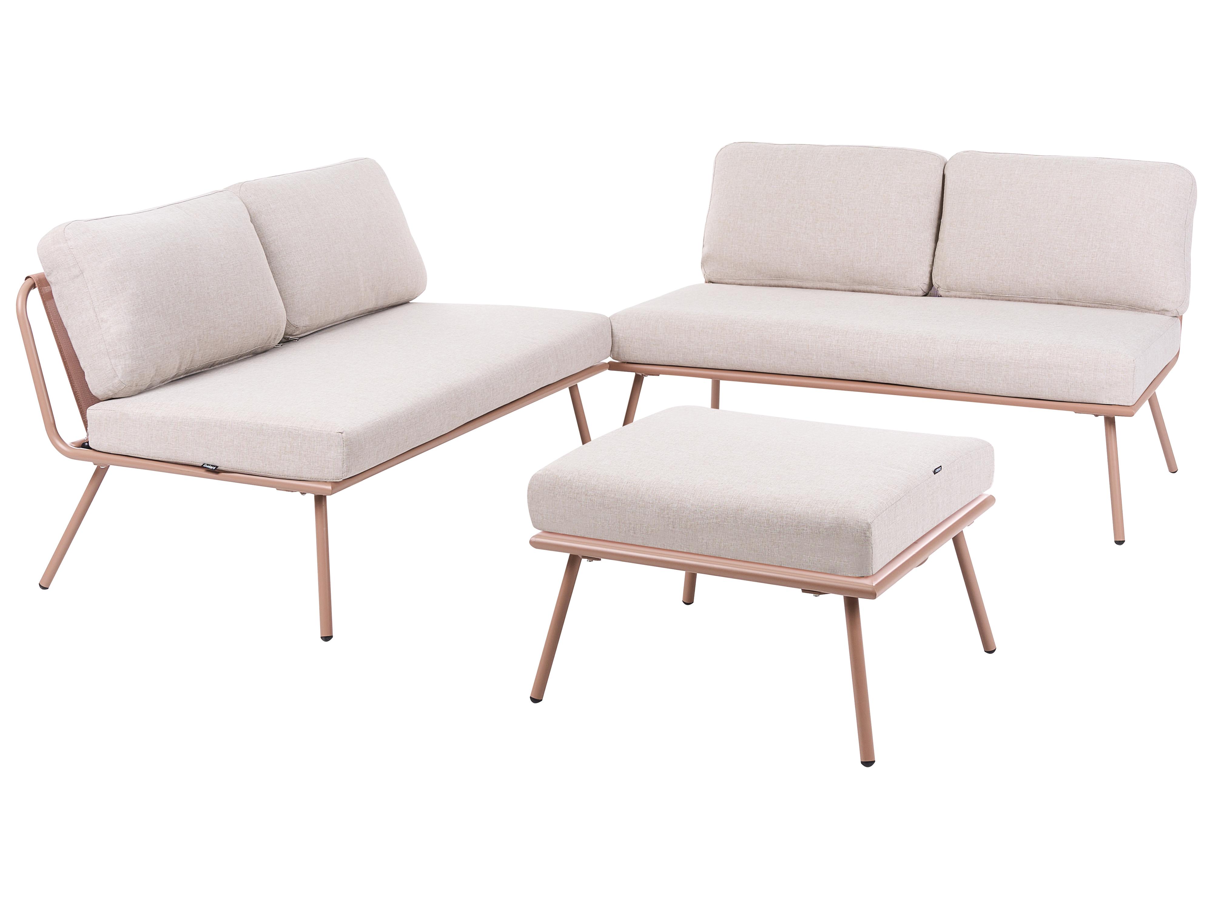 Garden Corner Sofa with Table 4 Seater CACCAMO Beige