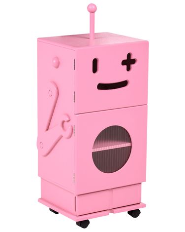 Kast EDGAR 89 cm Roze met wielen