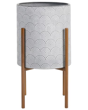 Cache-pot sur pied AUBRIETA Métal 31 cm Gris clair