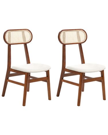 Lot de 2 chaises de salle à manger FALLON Bois Marron/beige clair