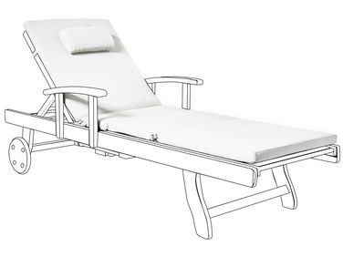 Kussen voor ligstoel TOSCANA/JAVA/AMANTEA PREMIUM 189 x 58 cm Gebroken wit