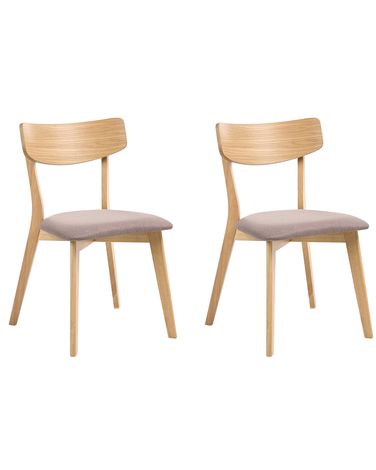 Lot de 2 chaises de salle à manger HOLLY Bois Marron clair/marron