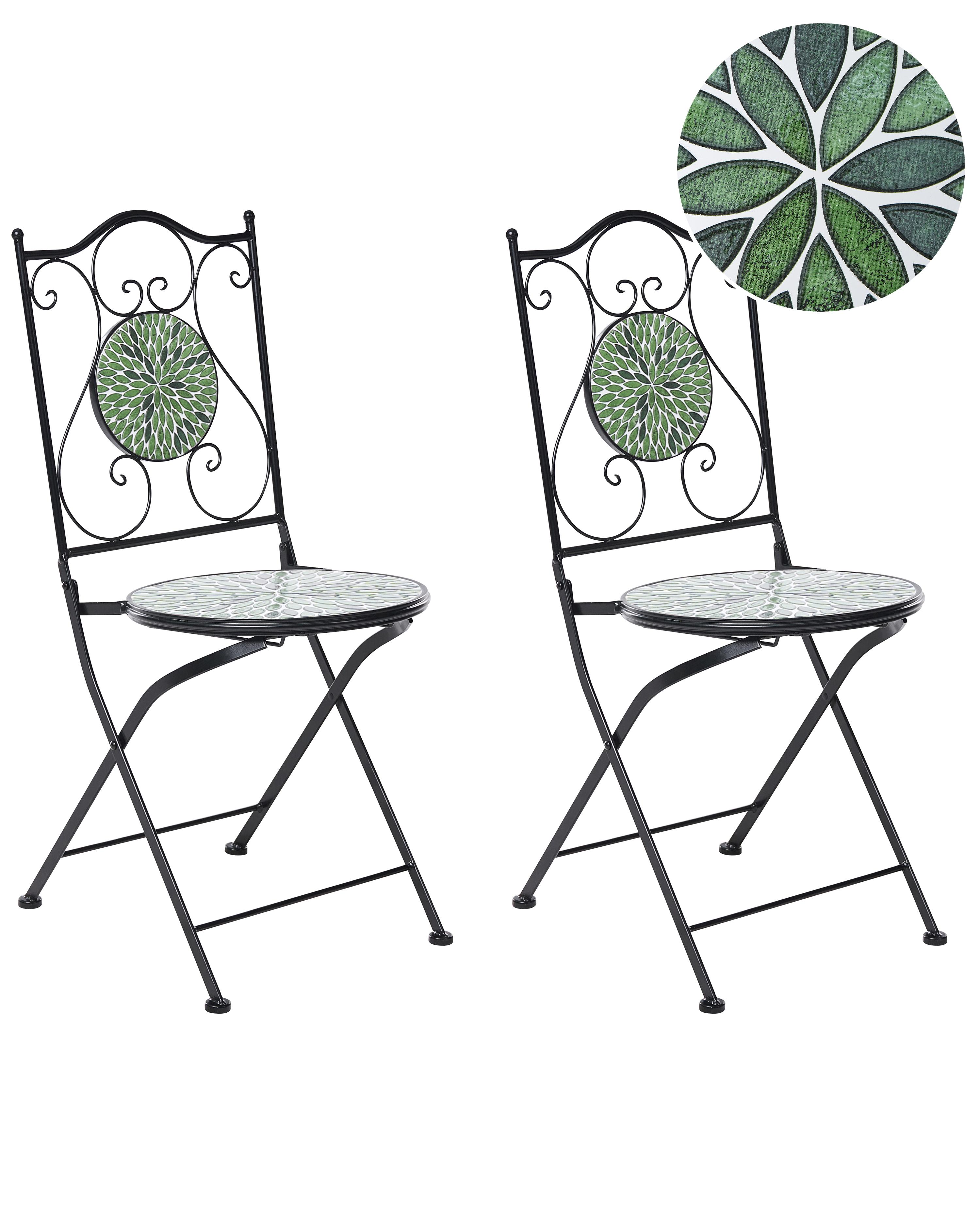 Lot de 2 chaises de jardin CIVATE Métal Noir