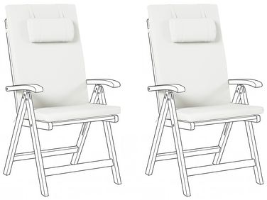 Set of 2 Back/Seat Cushions JAVA/AMANTEA PREMIUM 50 x 71 cm Off-White
