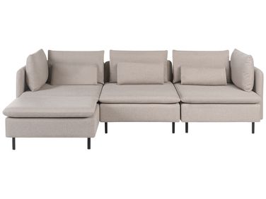 Modulaire hoekbank 3-zits EGERIS Stof Beige rechtszijdig