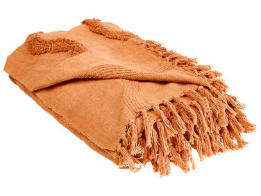 Plaid KHARI Katoen 200 x 200 cm Oranje