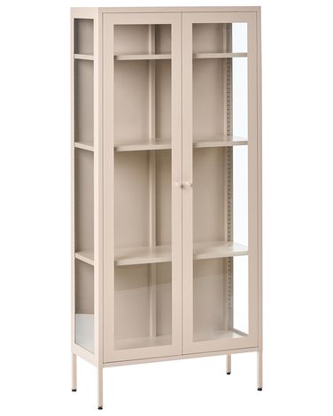 Glazen vitrinekast HARTY Metaal 80 cm Beige