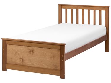 Lit avec sommier Bois de pin OLENDON 90 x 200 cm Marron