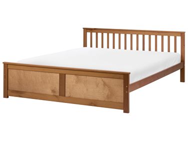 Lit avec sommier Bois de pin OLENDON 180 x 200 cm Marron