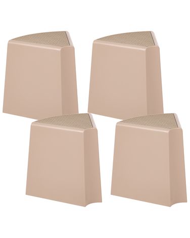 Lot de 4 tabourets de jardin EVROS Beige